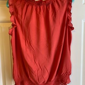 a.n.a Tops - a.n.a. Red Sleeveless Ruffle Top-size XL a.n.a Tops - a.n.a. Red Sleeveless Ruffle Top-size XL